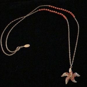 Ann Taylor Sea Star Necklace adorned with crystals